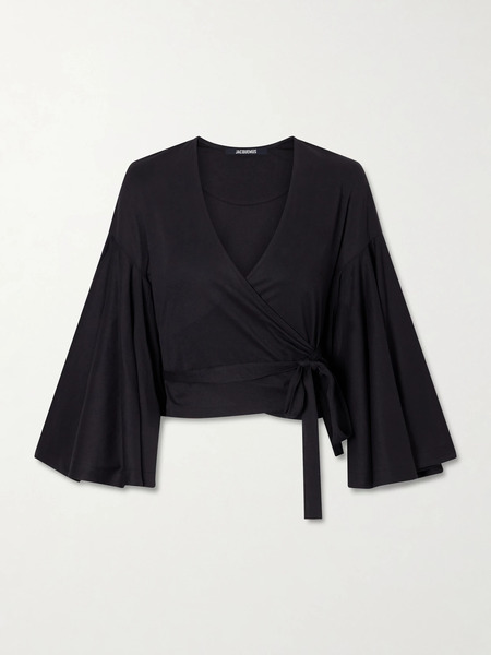  Jacquemus Jacquemus - The Ventadou Paper-blend Wrap Top - Black 