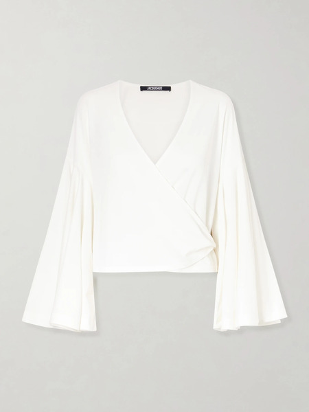  Jacquemus Jacquemus - The Ventadou Paper-blend Wrap Top - White 