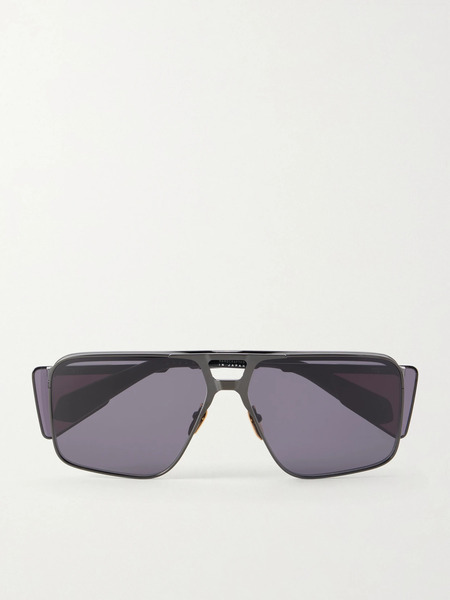  Jacques Marie Mage Jacques Marie Mage - Assen Aviator-style Metal Sunglasses - Black 