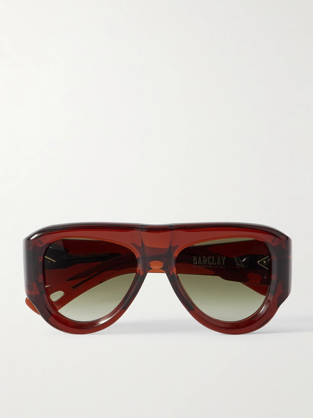  Jacques Marie Mage Jacques Marie Mage - Barclay Aviator-style Acetate Sunglasses - Brown 