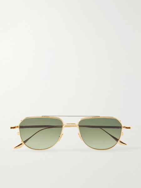  Jacques Marie Mage Jacques Marie Mage - Cendrars Aviator-style Titanium Sunglasses - Gold 