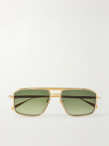  Jacques Marie Mage Jacques Marie Mage - Earl Aviator-style Titanium Sunglasses - Gold 