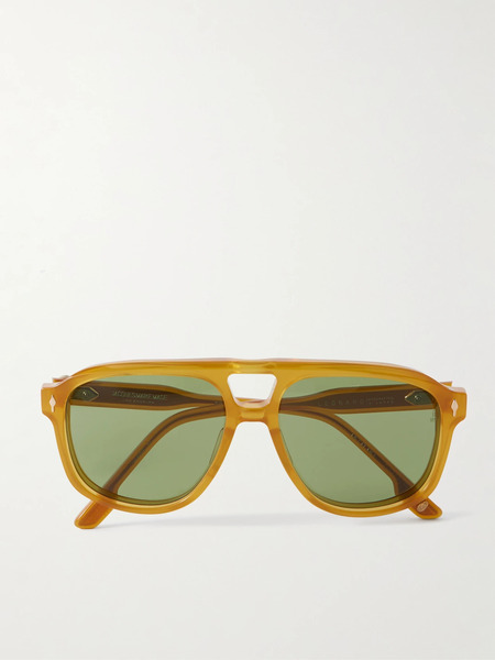  Jacques Marie Mage Jacques Marie Mage - Leonard Aviator-style Acetate Sunglasses - Yellow 