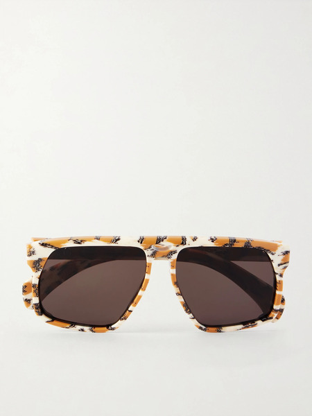  Jacques Marie Mage Jacques Marie Mage - Neptune Aviator-style Acetate Sunglasses - Leopard Print 