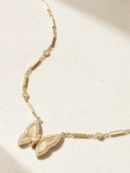  Jacquie Aiche Jacquie Aiche - Butterfly 14-karat Gold Diamond Necklace - One Size 