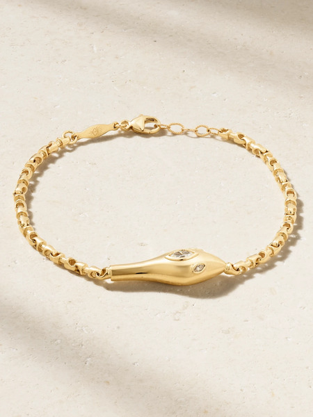 Jacquie Aiche Jacquie Aiche - 14-karat Gold Diamond Bracelet - One Size 