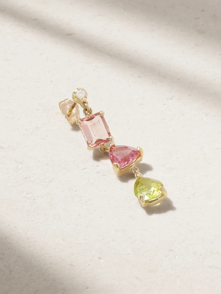  Jacquie Aiche Jacquie Aiche - 14-karat Gold Multi-stone Single Earring - Green 