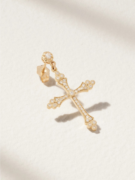  Jacquie Aiche Jacquie Aiche - Sophia 14-karat Gold Diamond Single Earring - One Size 