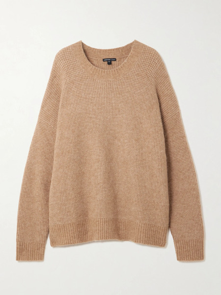 James Perse James Perse - Brushed Waffle-knit Sweater - Camel 