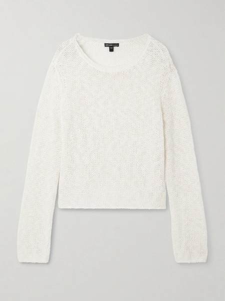  James Perse James Perse - Cotton And Linen-blend Sweater - White 