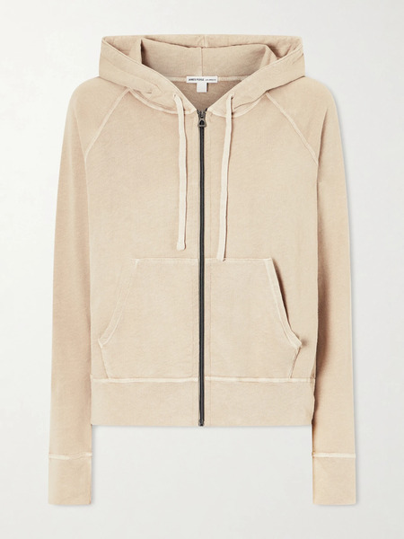  James Perse James Perse - French Cotton-terry Hoodie - Taupe 