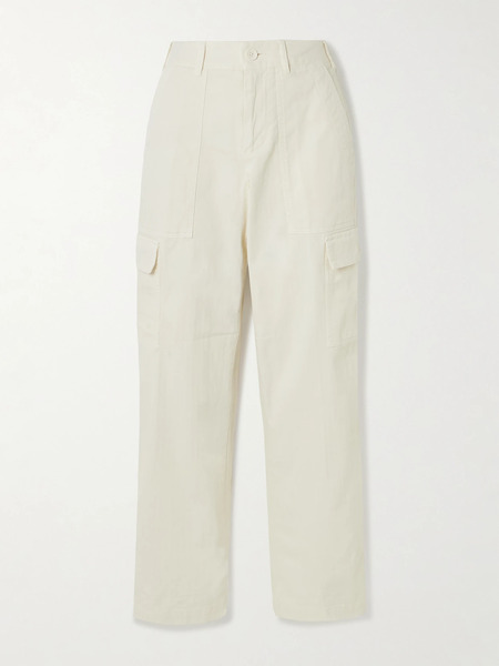  James Perse James Perse - Herringbone Cotton-blend Cargo Pants - Ivory 