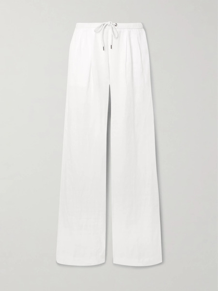  James Perse James Perse - Pleated Linen Wide-leg Pants - White 