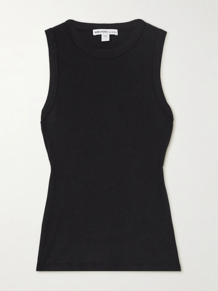  James Perse James Perse - Ribbed Stretch-supima Cotton Tank - Black 