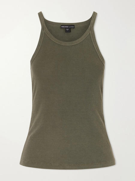  James Perse James Perse - Ribbed Supima Cotton-blend Tank - Green 