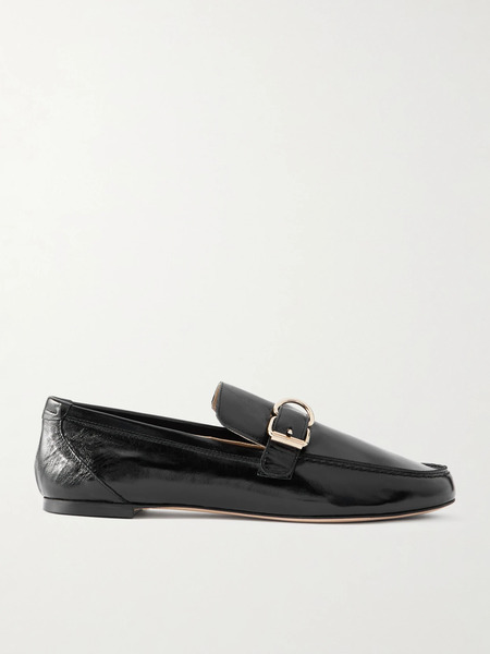  Jamie Haller Jamie Haller - Buckled Glossed-leather Loafers - Black 