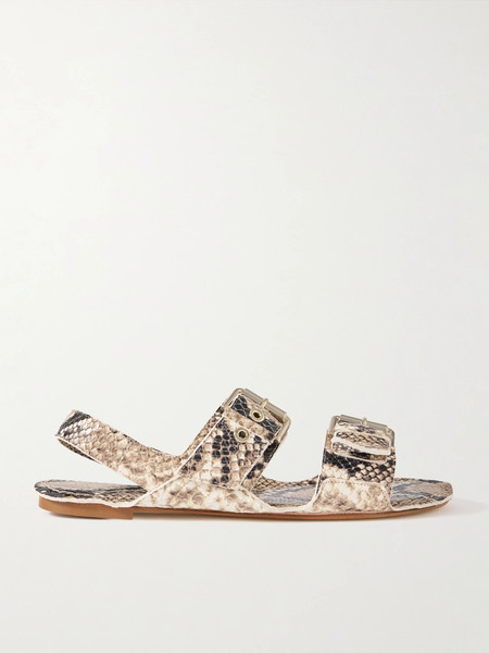  Jamie Haller Jamie Haller - The Double Buckle Snake-effect Leather Sandals - Snake Print 