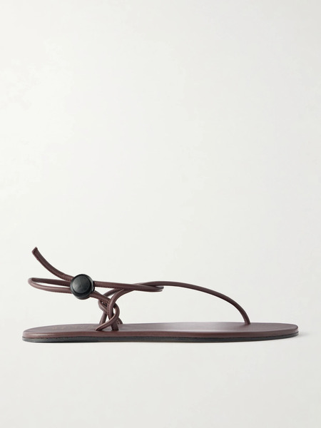  Jamie Haller Jamie Haller - The String Theory Leather Thong Sandals - Dark Brown 