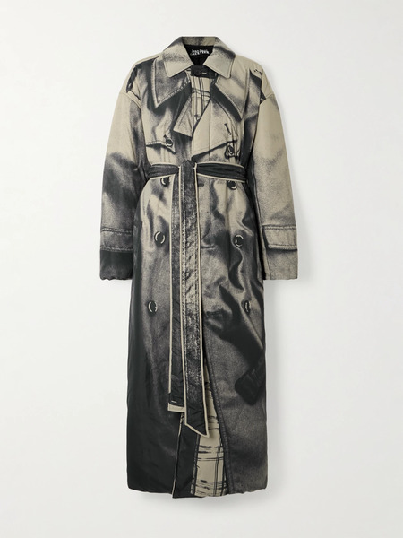  Jean Paul Gaultier Jean Paul Gaultier - Belted Padded Printed Cotton-gabardine Trench Coat - Multi 