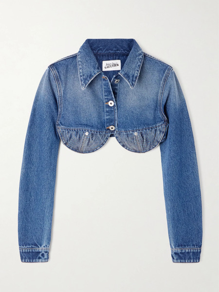  Jean Paul Gaultier Jean Paul Gaultier - Cropped Denim Jacket - Mid Denim 
