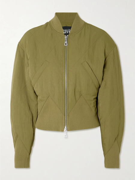  Jean Paul Gaultier Jean Paul Gaultier - Paneled Quilted Recycled-shell Bomber Jacket - Army Green 