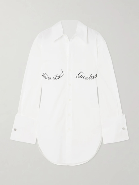  Jean Paul Gaultier Jean Paul Gaultier - Printed Cotton-blend Poplin Shirt - White 