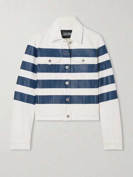  Jean Paul Gaultier Jean Paul Gaultier - Striped Denim Jacket - White 