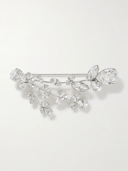  Jennifer Behr Jennifer Behr - Apolline Silver-tone Crystal Brooch - One Size 