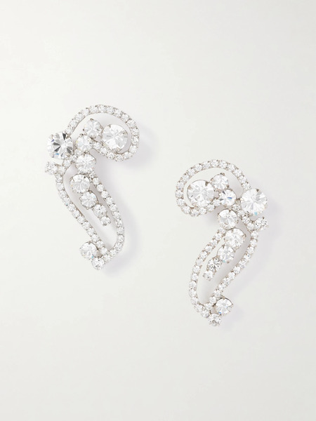  Jennifer Behr Jennifer Behr - Lilah Silver-tone Crystal Earrings - Clear 