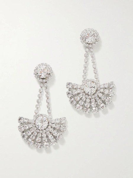  Jennifer Behr Jennifer Behr - Velma Rhodium-plated Crystal Earrings - Clear 