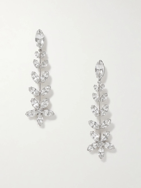  Jennifer Behr Jennifer Behr - Vianca Rhodium-plated Crystal Earrings - Silver 