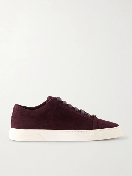  Jennifer Chamandi Jennifer Chamandi - Embellished Suede Sneakers - Burgundy 