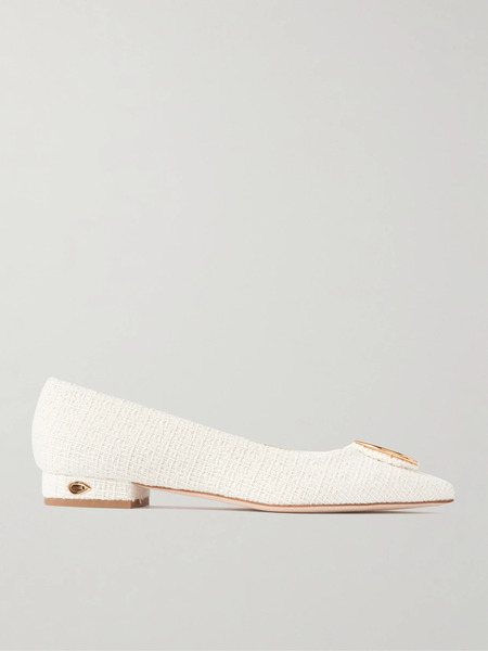  Jennifer Chamandi Jennifer Chamandi - Lorenzo 20 Embellished Tweed Point-toe Pumps - Ivory 