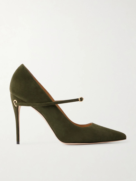  Jennifer Chamandi Jennifer Chamandi - Lorenzo 105 Suede Pumps - Army Green 