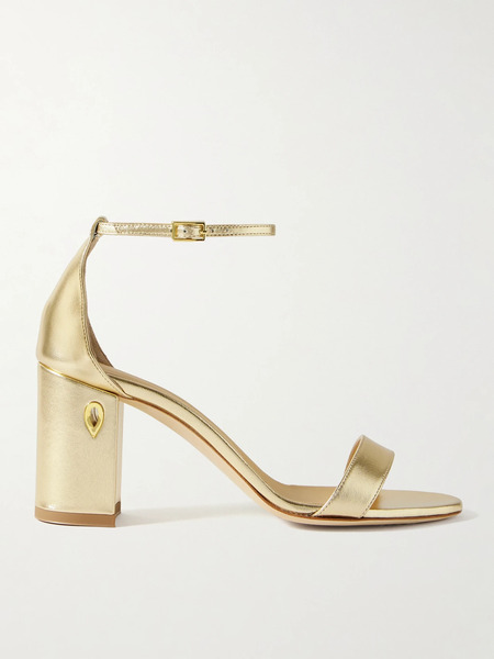  Jennifer Chamandi Jennifer Chamandi - Massimiliano 85 Metallic Leather Sandals - Gold 