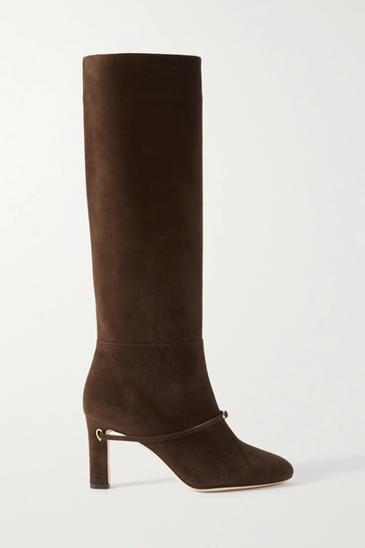  Jennifer Chamandi Jennifer Chamandi - Samuele 85 Suede Knee Boots - Chocolate 