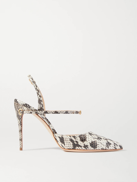  Jennifer Chamandi Jennifer Chamandi - Vittorio 105 Elaphe Slingback Pumps - Snake Print 