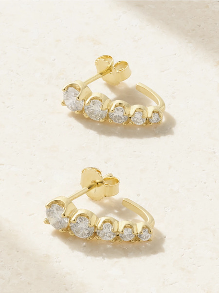  Jennifer Meyer Jennifer Meyer - Edith 18-karat Gold Diamond Earrings - One Size 