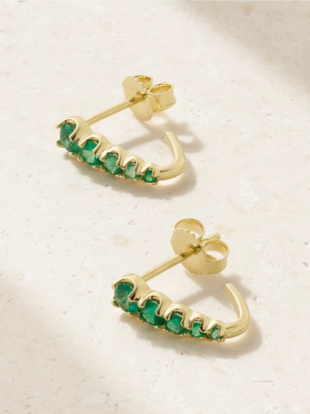  Jennifer Meyer Jennifer Meyer - Edith 18-karat Gold Emerald Earrings - Green 