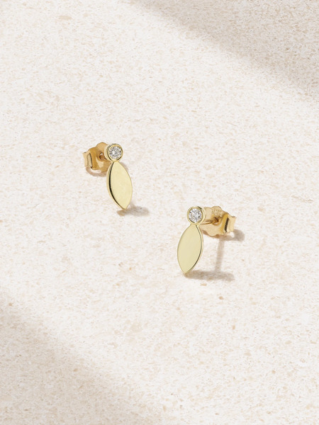  Jennifer Meyer Jennifer Meyer - 18-karat Gold And Diamond Earrings - One Size 