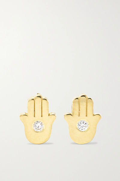  Jennifer Meyer Jennifer Meyer - Mini Hamsa 18-karat Gold Diamond Earrings - One Size 