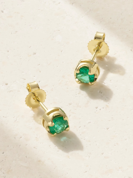  Jennifer Meyer Jennifer Meyer - Small Illusion 18-karat Gold Emerald Earrings - One Size 