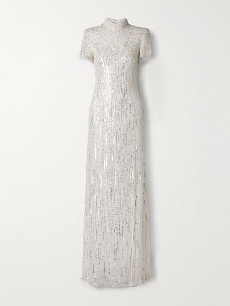  Jenny Packham Jenny Packham - Madeleine Embellished Chiffon Gown - Ivory 