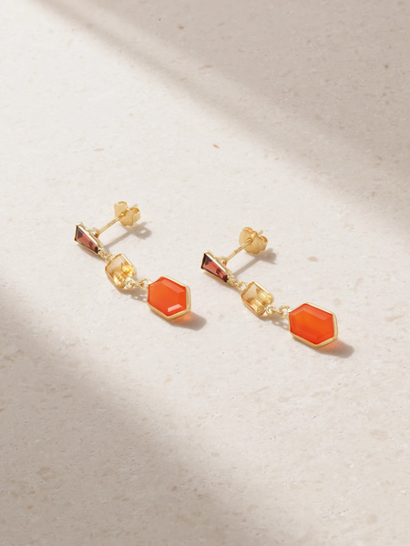  Jia Jia Jia Jia - Chakra Gold Multi-stone Earrings - One Size 