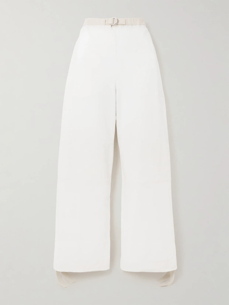  Jil Sander Jil Sander - Belted Embroidered Cotton Straight-leg Pants - White 