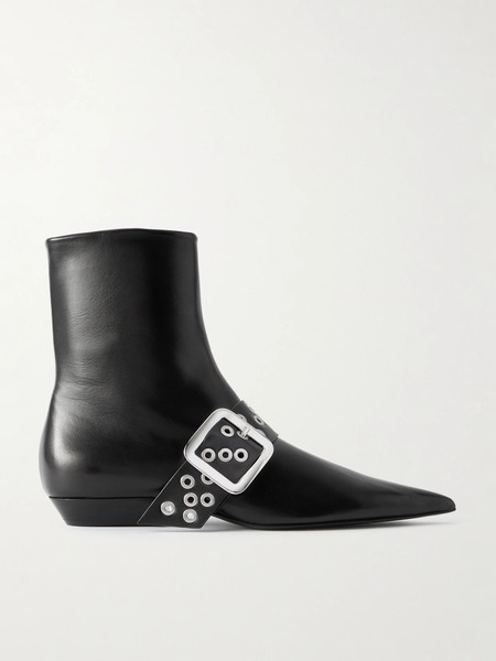  Jil Sander Jil Sander - Buckled Leather Ankle Boots - Black 