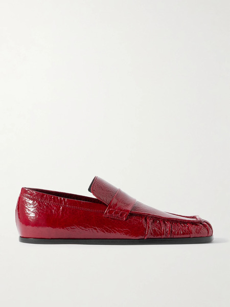  Jil Sander Jil Sander - Crinkled Glossed-leather Loafers - Red 