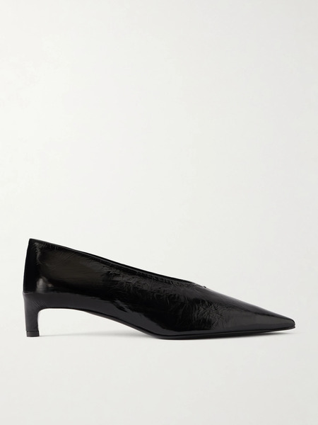  Jil Sander Jil Sander - Crinkled Patent-leather Pumps - Black 