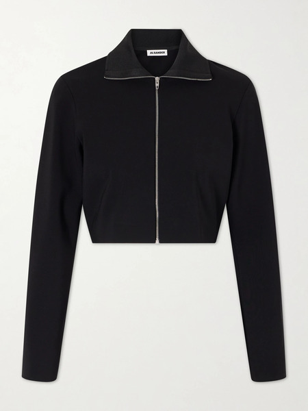  Jil Sander Jil Sander - Cropped Crepe Jacket - Black 