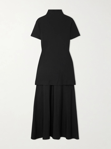  Jil Sander Jil Sander - Layered Crepe Maxi Dress - Black 